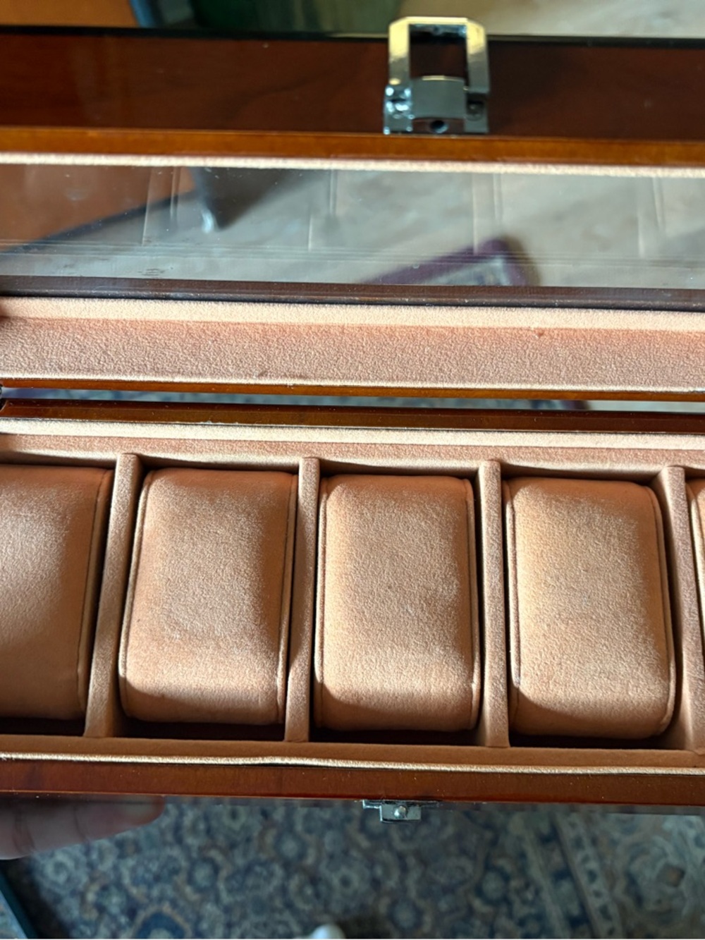Leather Watch Storage Case in Cognac Brown
